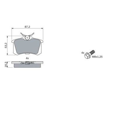 0986461769_2.JPG Kit pastiglie freno, Freno a disco 0 986 461 769 BOSCH per PEUGEOT CITROEN AUDI