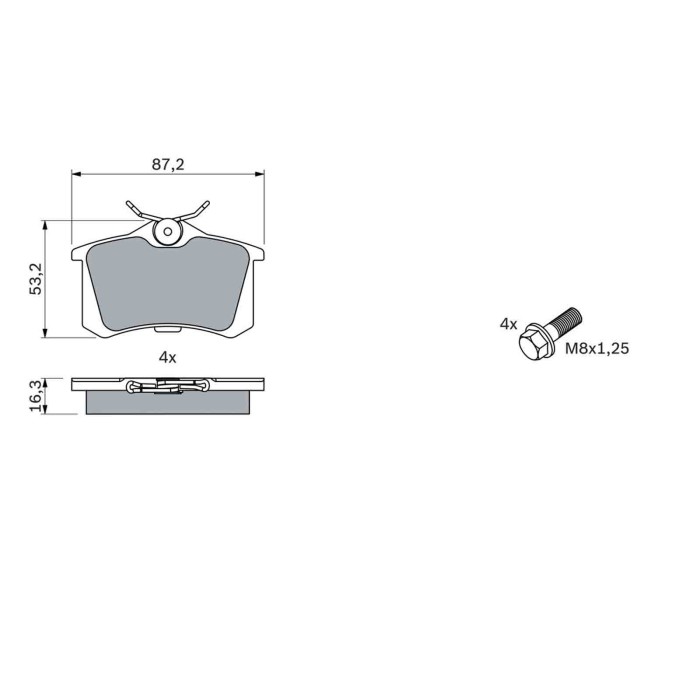 0986461769_2.JPG Kit pastiglie freno, Freno a disco 0 986 461 769 BOSCH per PEUGEOT CITROEN AUDI