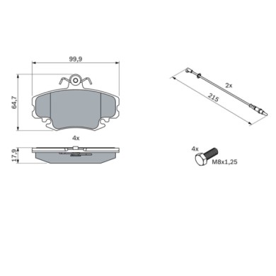 0986467720_2.JPG Kit pastiglie freno, Freno a disco 0 986 467 720 BOSCH per RENAULT PEUGEOT DACIA