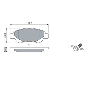 0986494065_2.JPG Kit pastiglie freno, Freno a disco 0 986 494 065 BOSCH per PEUGEOT CITROEN