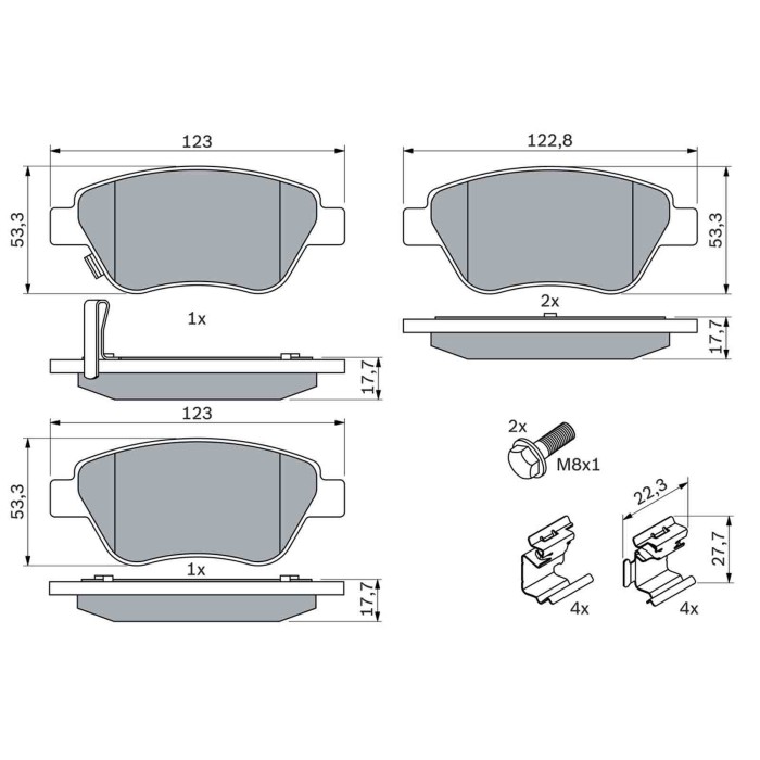 0986494092_1.JPG Kit pastiglie freno, Freno a disco 0 986 494 092 BOSCH per OPEL