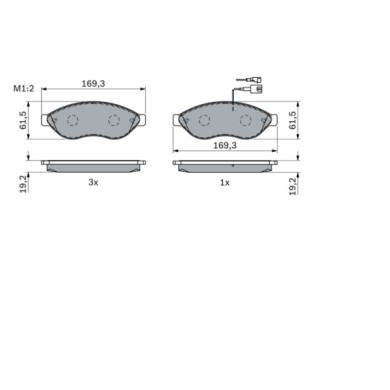 0986494111_2.JPG Kit pastiglie freno, Freno a disco 0 986 494 111 BOSCH per PEUGEOT CITROEN FIAT