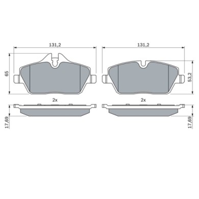 0986494120_2.JPG Kit pastiglie freno, Freno a disco 0 986 494 120 BOSCH per BMW MINI