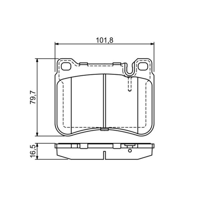 0986494166_2.JPG Kit pastiglie freno, Freno a disco 0 986 494 166 BOSCH per MERCEDES-BENZ