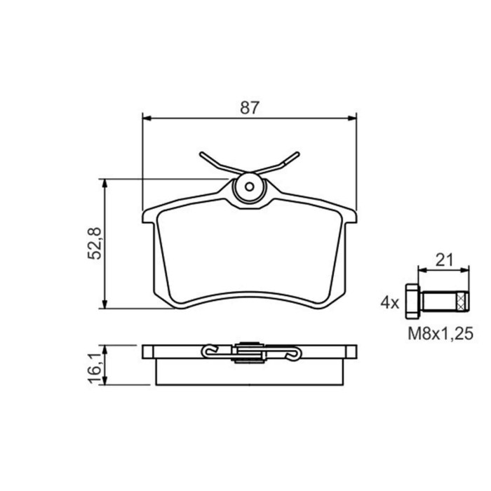 0986494399_1.JPG Kit pastiglie freno, Freno a disco 0 986 494 399 BOSCH per RENAULT PEUGEOT AUDI
