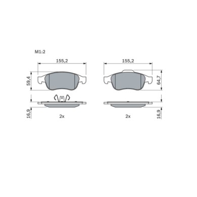 0986494441_2.JPG Kit pastiglie freno, Freno a disco 0 986 494 441 BOSCH per RENAULT NISSAN DACIA