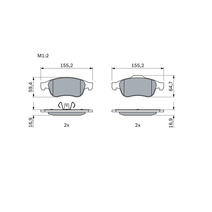 0986494441_2.JPG Kit pastiglie freno, Freno a disco 0 986 494 441 BOSCH per RENAULT NISSAN DACIA