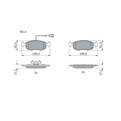 0986494463_1.JPG Kit pastiglie freno, Freno a disco 0 986 494 463 BOSCH per FIAT