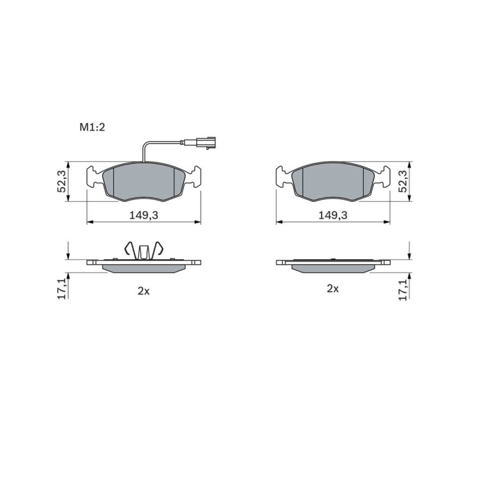 0986494463_1.JPG Kit pastiglie freno, Freno a disco 0 986 494 463 BOSCH per FIAT