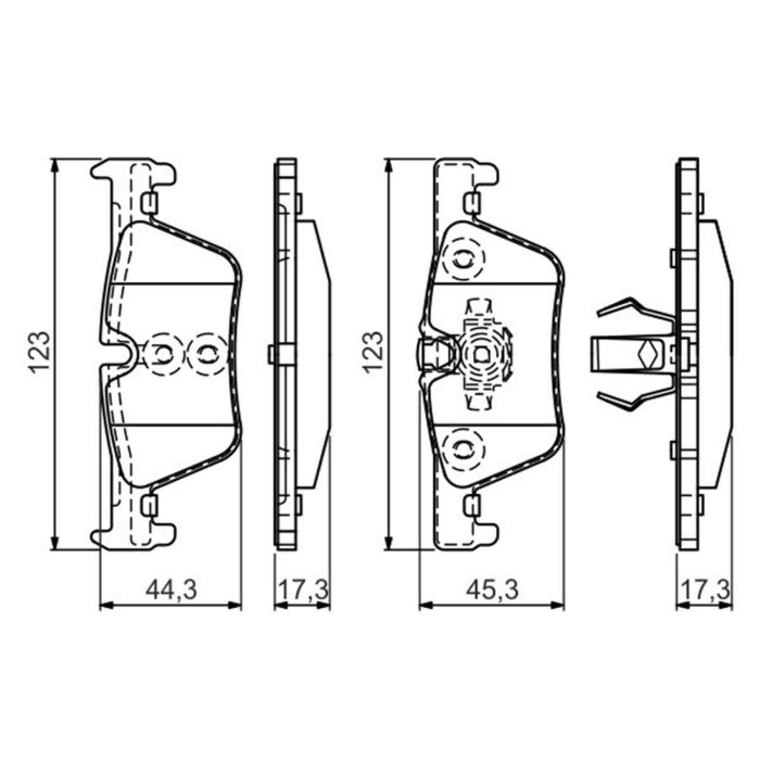 0986494554_3.JPG Kit pastiglie freno, Freno a disco 0 986 494 554 BOSCH per BMW