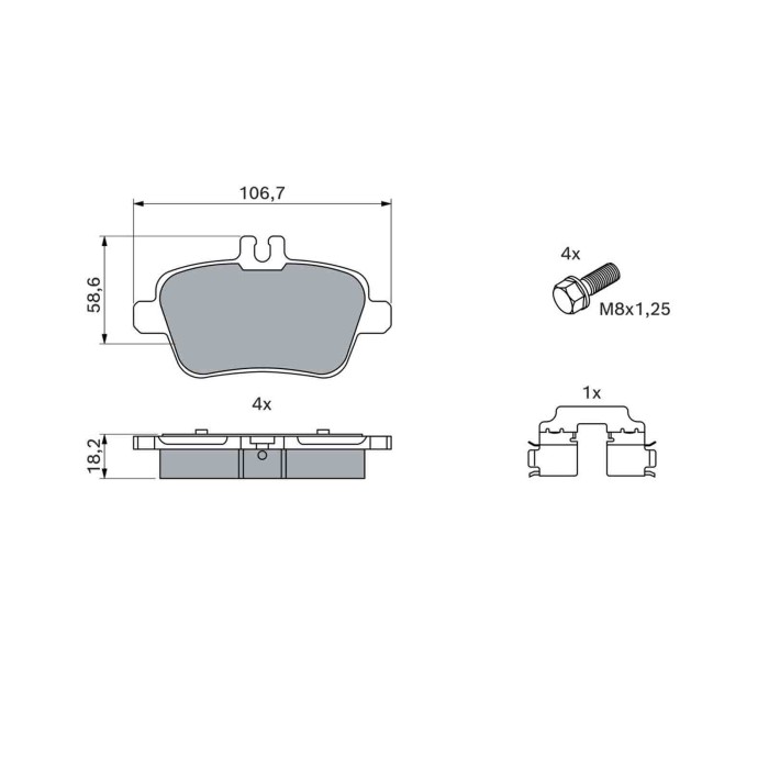 0986494664_2.JPG Kit pastiglie freno, Freno a disco 0 986 494 664 BOSCH per MERCEDES-BENZ