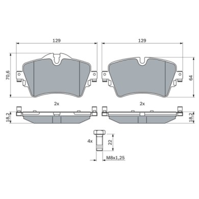 0986494736_2.JPG Kit pastiglie freno, Freno a disco 0 986 494 736 BOSCH per BMW MINI