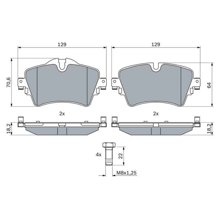 0986494736_2.JPG Kit pastiglie freno, Freno a disco 0 986 494 736 BOSCH per BMW MINI