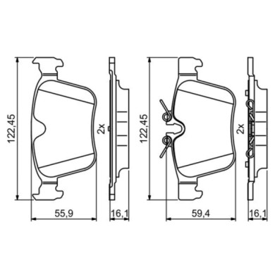 0986494819_2.JPG Kit pastiglie freno, Freno a disco 0 986 494 819 BOSCH per VOLVO LAND ROVER