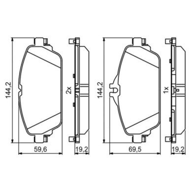 0986494951_1.JPG Kit pastiglie freno, Freno a disco 0 986 494 951 BOSCH