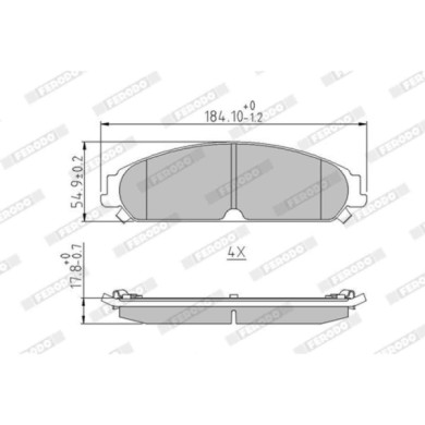NEUTRO.jpg Kit pastiglie freno, Freno a disco FDB4078 FERODO per CHRYSLER LANCIA DODGE