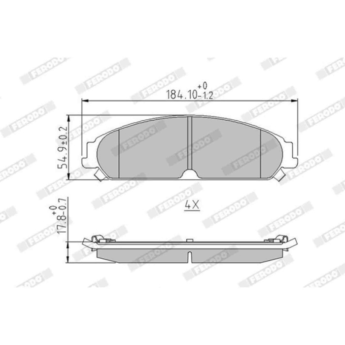 NEUTRO.jpg Kit pastiglie freno, Freno a disco FDB4078 FERODO per CHRYSLER LANCIA DODGE