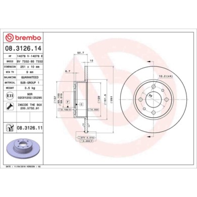 08312614_2.JPG Discofreno Singolo 08.3126.14 BREMBO per FIAT ALFA ROMEO LANCIA