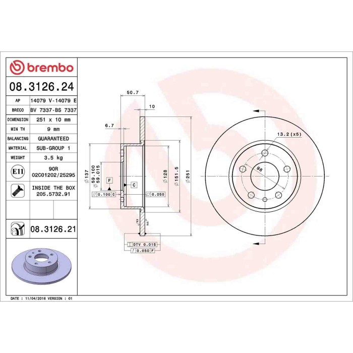 08312624_2.JPG Discofreno Singolo 08.3126.24 BREMBO per FIAT ALFA ROMEO LANCIA