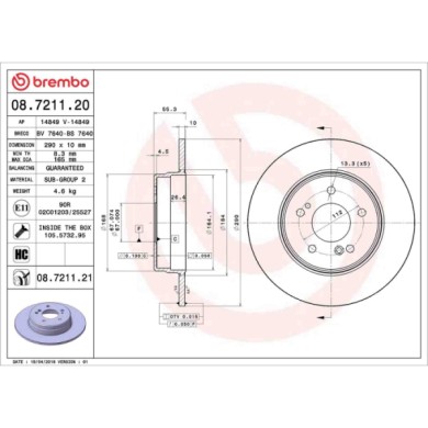 08721121_2.JPG Discofreno Singolo 08.7211.21 BREMBO per MERCEDES-BENZ