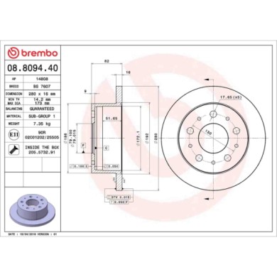 08809440_2.JPG Discofreno Singolo 08.8094.40 BREMBO per PEUGEOT CITROEN FIAT