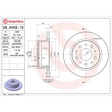 08A45910_2.JPG Discofreno Singolo 08.A459.10 BREMBO per PEUGEOT CITROEN FIAT