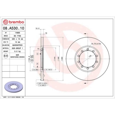 08A53010_2.JPG Discofreno Singolo 08.A530.10 BREMBO per FORD