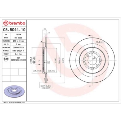 08B04410_2.JPG Discofreno Singolo 08.B044.10 BREMBO per TOYOTA DAIHATSU
