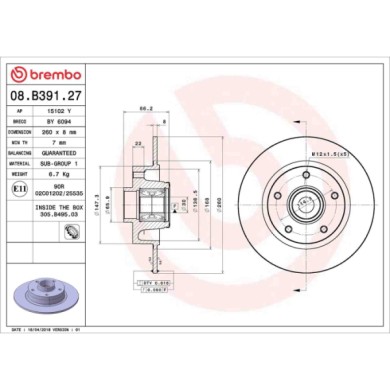 08B39127_2.JPG Discofreno Singolo 08.B391.27 BREMBO per RENAULT