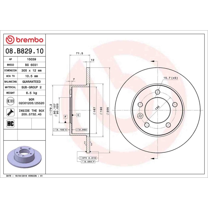 08B82910_2.JPG Discofreno Singolo 08.B829.10 BREMBO per RENAULT OPEL NISSAN