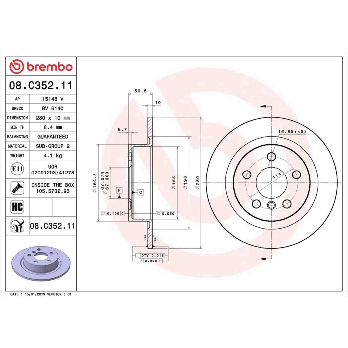 08C35211_2.JPG Discofreno Singolo 08.C352.11 BREMBO per BMW MINI