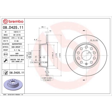08D42511_2.JPG Discofreno Singolo 08.D425.11 BREMBO per AUDI VW SEAT SKODA