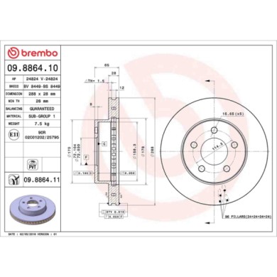09886411_2.JPG Discofreno Singolo 09.8864.11 BREMBO per JEEP