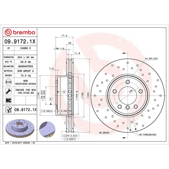 0991721X_2.JPG Discofreno Singolo 09.9172.1X BREMBO per BMW