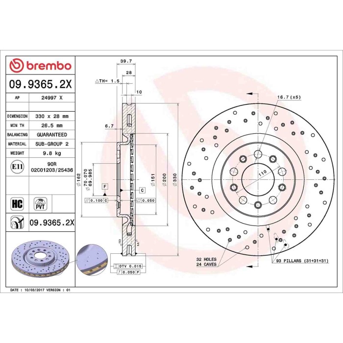 0993652X_2.JPG Discofreno Singolo 09.9365.2X BREMBO per ALFA ROMEO