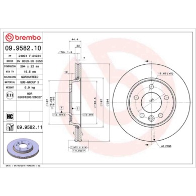 09958210_2.JPG Discofreno Singolo 09.9582.10 BREMBO per VW