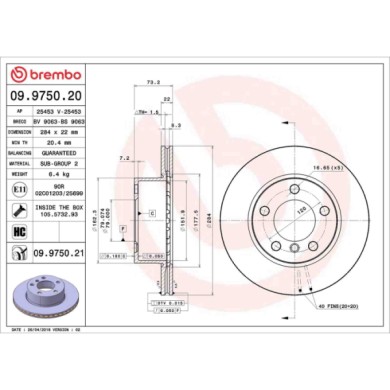 09975021_2.JPG Discofreno Singolo 09.9750.21 BREMBO per BMW