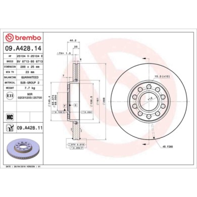 09A42811_2.JPG Discofreno Singolo 09.A428.11 BREMBO per VW SKODA