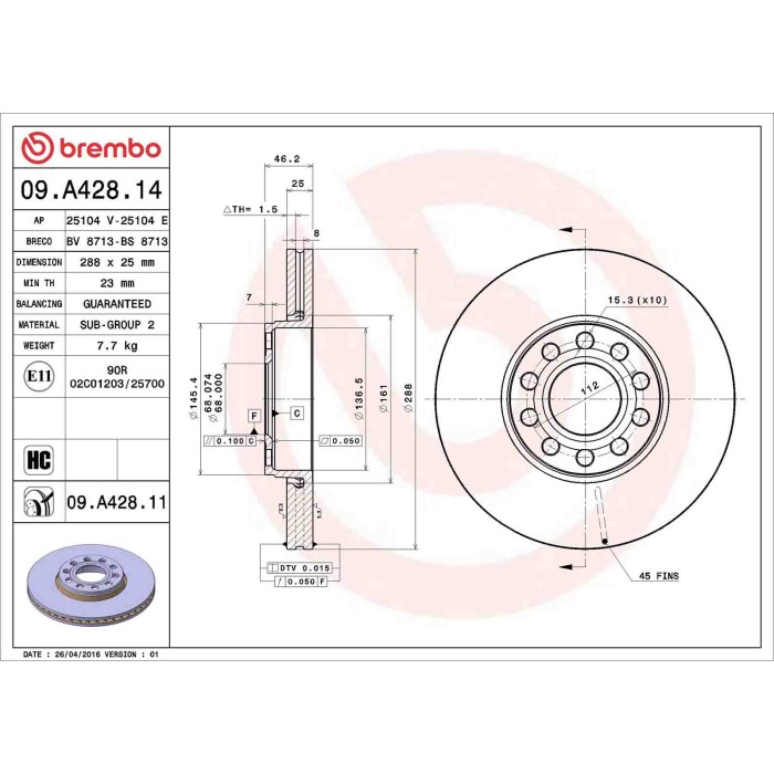09A42811_2.JPG Discofreno Singolo 09.A428.11 BREMBO per VW SKODA