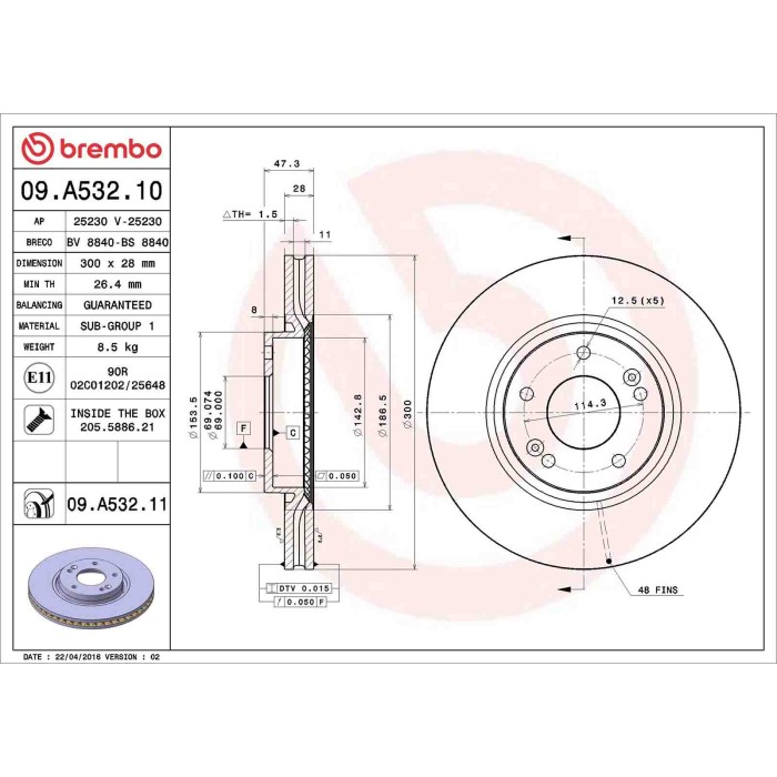 09A53211_2.JPG Discofreno Singolo 09.A532.11 BREMBO per HYUNDAI KIA