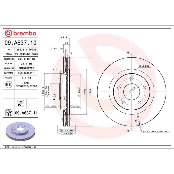 09A63710_2.JPG Discofreno Singolo 09.A637.10 BREMBO per JEEP CHRYSLER LANCIA DODGE