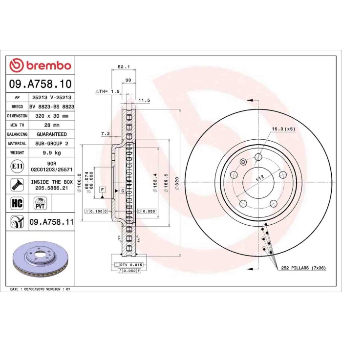 09A75811_2.JPG Discofreno Singolo 09.A758.11 BREMBO per AUDI