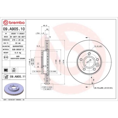 09A90510_2.JPG Discofreno Singolo 09.A905.10 BREMBO per FORD VOLVO