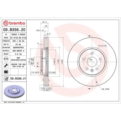 09B35621_2.JPG Discofreno Singolo 09.B356.21 BREMBO per OPEL CHEVROLET