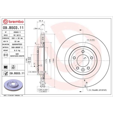 09B50311_2.JPG Discofreno Singolo 09.B503.11 BREMBO per LAND ROVER