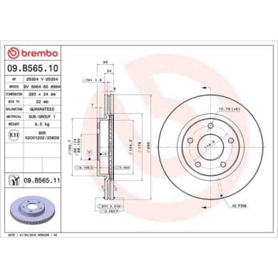 09B56511_2.JPG Discofreno Singolo 09.B565.11 BREMBO per NISSAN