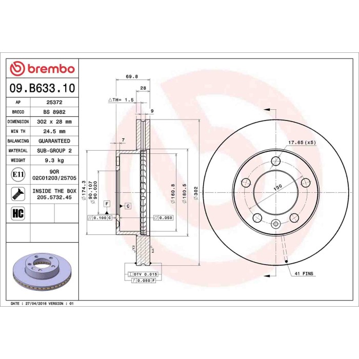 09B63310_2.JPG Discofreno Singolo 09.B633.10 BREMBO per RENAULT OPEL NISSAN