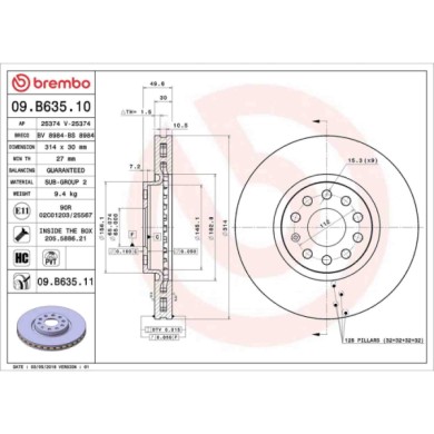 09B63511_2.JPG Discofreno Singolo 09.B635.11 BREMBO per VW SEAT SKODA