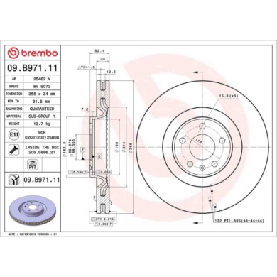 09B97111_2.JPG Discofreno Singolo 09.B971.11 BREMBO per AUDI