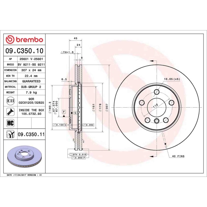 09C35011_2.JPG Discofreno Singolo 09.C350.11 BREMBO per BMW MINI